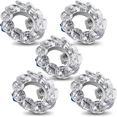 Imagen de EXTRASTAR Cristal Foco Empotrable Downlight, Marco Para Focos Empotrados, Aro Bombillas GU10 5pcs