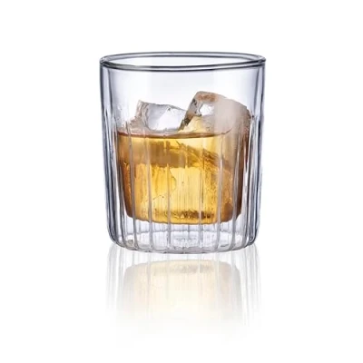 Imagen de MasterPro Foodies Mixology Juego de 2 Vasos 290 ml Fabricados en Resistente Vidrio Borosilicato Doble Pared Elegantes Ideales para Cualquier Ocasión
