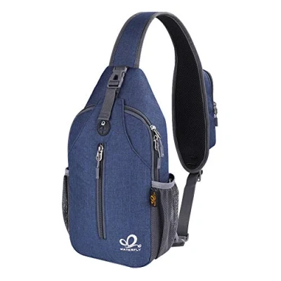 Imagen de Waterfly Mochila Cruzada Pecho Bandolera para Ciclismo Senderismo Casual Hombre y Mujer (Azul)