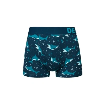 Imagen de Dedoles Calzoncillos Hombre y Chico Ropa Interior Algodón Boxer Muchos diseños Divertidos Dinosaurios Patos Globos Regalo, Color: Azul, diseño: Tiburón Azul (Bóxeres Ajustados Cortos), tamaño: L