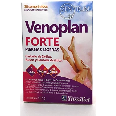 Imagen de YNSADIET VENOPLAN 30 Comprimidos, Castaño de Indias + Rusco Centella Asiatica Vitamina C, Mejora La Circulación Para Unas Piernas Ligeras, Contra Las Varices 1 Comprimido Al Día