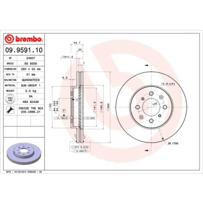 Imagen de Disco de freno BREMBO 09.9591.10