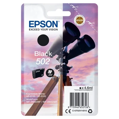 Imagen de Cartucho de tinta Epson 502, 4.6ml, 210 páginas, Negro