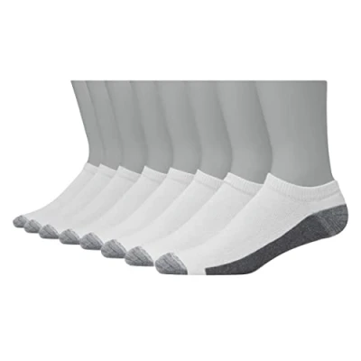Imagen de Hanes Ultimate Low Cut Socks, MAX, Black, 6 and 8 Packs Ultra Cushion FreshIQ Juego de Calcetines para Hombre, Color Blanco, White Pairs, Talla única (Pack 8)