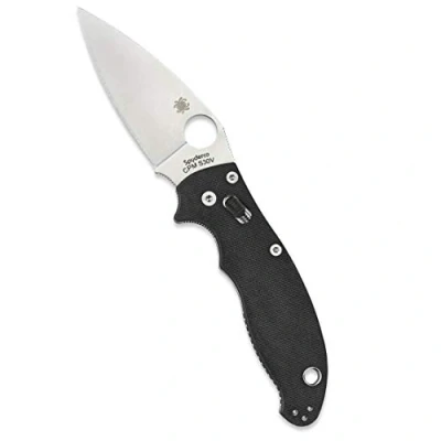 Imagen de Spyderco Manix 2 Folding Knife Black G 10 Handle with PlainEdge, Full Flat Grind, CPM S30V Steel Blade and Ball Bearing C101GP2