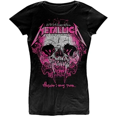 Imagen de Metallica T Shirt Wherever I May Roam Band Logo Oficial De Las Mujeres Skinny Size S