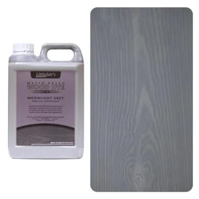 Imagen de Littlefair&#039;s Tinte para Madera 2.5ltr Acabado Premium, Fácil de Usar y Limpiar Basado en Agua, Seguro Ecológico Disponible Muchos Colores Color: Gris Claro Luna