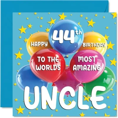 Imagen de tarjeta de cumpleaños número 44 para tío, el tío más asombroso del mundo, feliz sobrina, sobrino, 145 mm x mm, años, tarjetas felicitación