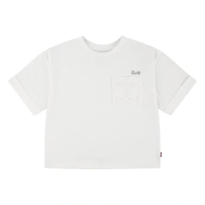 Imagen de Levi&#039;s ROLL CUFF MEET AND Greet Camiseta básica para niños, Talla: 12a, Bright white