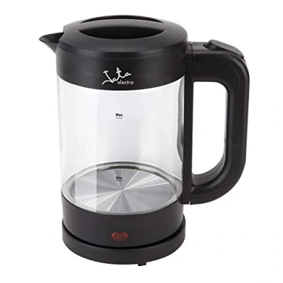 Imagen de Hervidor de agua Jata HA702, 1.2L, 1500 W, Cristal, Libre BPA, Base con giro 360º, Recogecables, Negro