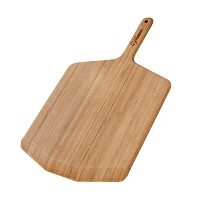 Imagen de Chef Pomodoro Pala Pizza 35,5 cm, Tabla Horno de Madera Bambú para Hornear Casera y Pan, Bandeja Aperitivos, Embutidos Quesos, Utensilios Cocina Pizzeros