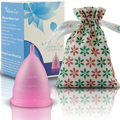 Imagen de Athena copa menstrual La más recomendada Incluye una bolsa de regalo Talla 1, Rosa transparente ¡Ausencia pérdidas garantizada!