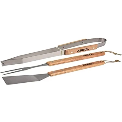 Imagen de Set De 3 Utensilios Para Barbacoa En Acero Inoxidable