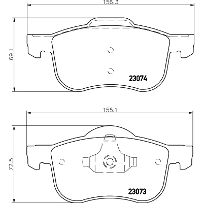 Imagen de HELLA 8DB 355 008 851 Juego de pastillas freno no preparado para indicador desgaste VOLVO: S60 I, XC70 I Cross Country, S80