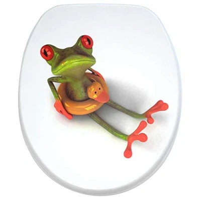 Imagen de Sanilo Tapa de inodoro, gran selección atractivos asientos para WC y duradera madera (Froggy)