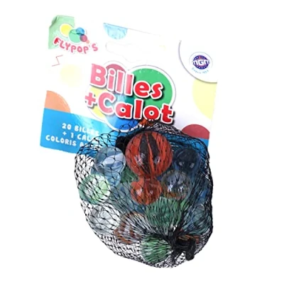 Imagen de FLYPOP&#039;S Bolas Heladas Ahumadas Iridiscentes Juego de Recreación 033028 Color Aleatorio Vidrio Habilidad Juguete para Niños 1,6 cm x A Partir 3 años.