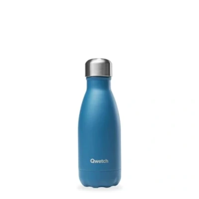 Imagen de Qwetch Botella isotérmica de color azul pato 260 ml acero inoxidable 24 horas fría y caliente impermeable, sin BPA reutilizable