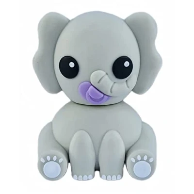 Imagen de Ulticool Elephant 16 GB Bebé con chupete Unidad flash USB Memoria única original Almacenamiento de datos Stick Gris morado