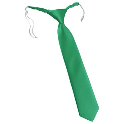 Imagen de TigerTie Designer Security Corbata de seguridad en un solo color, preatada con goma elástica, verde, ca.54 cm (incl. Knoten)