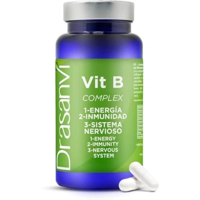 Imagen de DRASANVI Vitamina B COMPLEX Vitaminas para el cansancio Complejo Vitamínico con H Biotina, B3 Niacina, B1, B2, B5, B6, B8, B12 y Acido Folico 60 capsulas = días