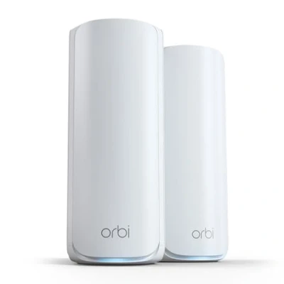 Imagen de NETGEAR Orbi Mesh WiFi 7 Serie 770 (RBE772), Router + 1 Extensores de Rango satélite, Cobertura hasta 360 m2, 100 Dispositivos, Puerto Internet 2.5 G