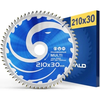 Imagen de FALKENWALD Disco ingletadora 210 x 30mm de Corte compatible con Sierra Tronzadora y Circular bosch &amp; Makita