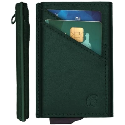 Imagen de POWR cartera de metal con tarjetero, billeteras para hombre Reino Unido, minimalista, delgado, metal, bloqueo RFID, protector tarjetas crédito, aluminio grado aeronáutico,