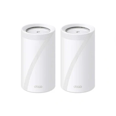 Imagen de TP Link Deco BE85(2 Pack) BE19000 Tri Band Whole Home Mesh WiFi 7 System 12 Stream 22 Gbps 2x 10G + 2 Puertos 2.5G Backhaul, 8 Antenas de Alta Ganancia VPN, AI Roaming, 4x4 MU MI, HomeShield