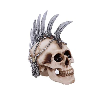 Imagen de Nemesis Now U4945R0 Hoja de Cadena Mohican Mohawk Adorno Calavera, Color Hueso Natural