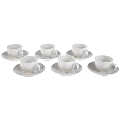 Imagen de Tognana Victoria Juego de 6 tazas café con platillo, porcelana, blanco