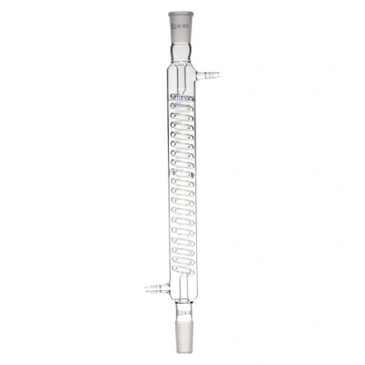Imagen de Labasics Condensador Graham de Vidrio Borosilicato, Condenser Laboratorio con Junta 24/40 y 300mm Longitud la Chaqueta