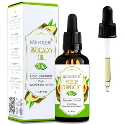 Imagen de ACEITE DE AGUACATE ORGÁNICO Prensado en Frío, Puro y Natural Cuidado del cabello, pestañas, uñas, piel, barba (50ml)