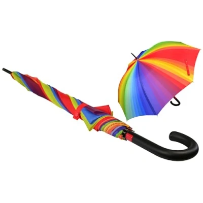 Imagen de iX brella First Class XL Paraguas automático de fibra vidrio (110 cm), arco iris, 110 cm,