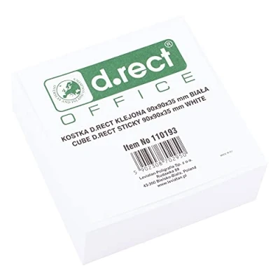 Imagen de D.RECT Bloc de notas, 90 x 35 mm, aprox. 300 hojas, encolado en la parte superior, color blanco