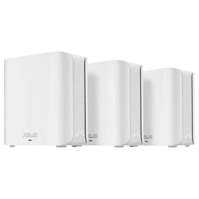 Imagen de ASUS ZenWiFi BD4 3 Pack Mesh WiFi 7 de Doble Banda, 3600 Mbps, Cobertura 604m², Dos Puertos 2,5G, Controles Seguridad y parentales incluidos, Smart Home Master SSIDs Blanco