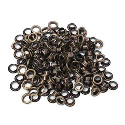 Imagen de HEEPDD Ojetes de Ojales 100 Piezas, latón Sustitución reparación Estilo Antiguo Metal sólido con Kit Juntas Piezas 6 mm(Bronce)