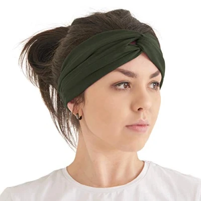 Imagen de Diadema Mujer Verano Boho Yoga Cinta Para Turbante Hombre Headband Banda Hippy Accesorio Caqui