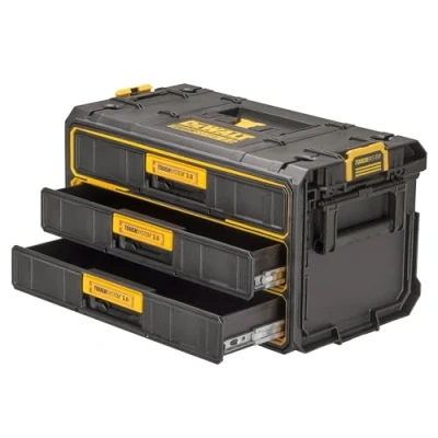 Imagen de DEWALT DWST08330 1 Modulo de 3 cajones ToughSystem 2.0, Plástico resistente a los golpes, Guías con rotación, 22 kg capacidad carga por cajón, Compatible 2.0 y 1.0