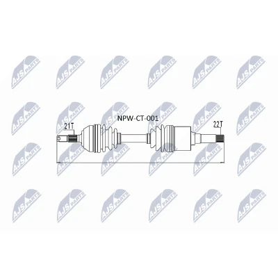 Imagen de NTY NPW CT 001 Árbol de transmisión Eje delantero, derecha 804 CITROËN: Saxo Hatchback, AX, PEUGEOT: 106 I Hatchback