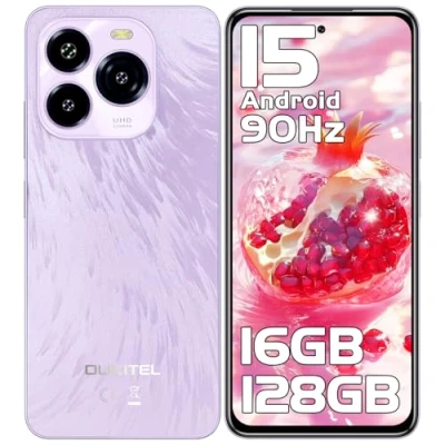 Imagen de OUKITEL C65 Android 15 Telefonos Moviles Libres 16GB + 128GB/1TB Telefono Movil, 6.7&quot; HD+90Hz Móviles, Batería 5150mAh Smartphone, Cámara 50MP+8MP, Triple 4G SIM/GPS/Fingerprint/OTG/3.5mm Jack