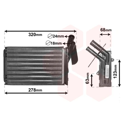 Imagen de VAN WEZEL *** IR PLUS 43006048 Radiador de Calefaccion con accesorios RENAULT: 19 I Hatchback, CLIO 1, MEGANE 1