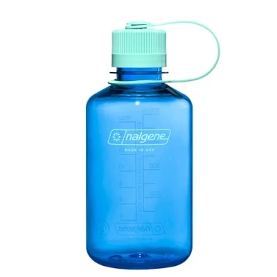 Imagen de Nalgene Botella de agua, ligera, sostenida Tritan sin BPA, inastillable, para mochileros, senderismo, gimnasio, 16 onzas, boca estrecha, azul aciano