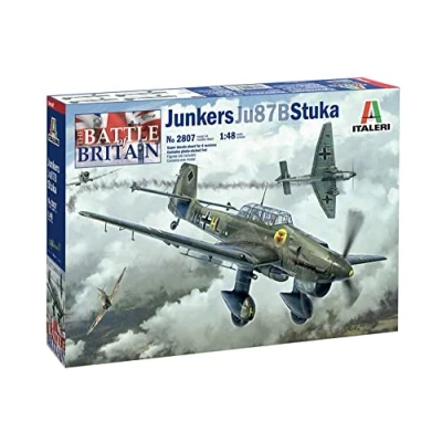 Imagen de Italeri JU 87B 1:48 Junkers Stuka Bat.o.Brit, maquetas, Manualidades, aficiones, Pegamento, Kit de construcción plástico, Fiel al Detalle, Mittel (2807S)