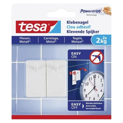 Imagen de tesa 77762 00000 00 Clavos Adhesivos Blancos. Contenido: 2 Unidades, kg, Set de Piezas
