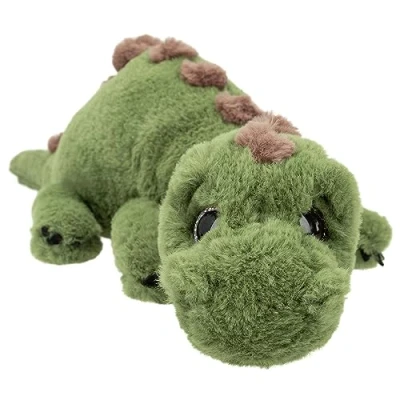 Imagen de Depesche 12653 Dino World Dinosaurio de Peluche con Pelaje Verde y Ojos Purpurina, Aprox. 50 cm Altura.