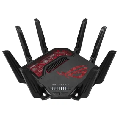 Imagen de ASUS ROG Rapture GT BE19000 Router Gaming WiFi 7 tribanda (802.11be), 320 MHz y 4096 QAM, MLO, Dos Puertos 10G, AI WAN, Network, Aura RGB, AiMesh, Seguridad de Red, VPN, Guest Network Pro