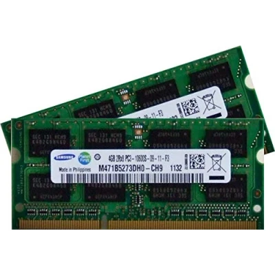 Imagen de Kit de 8GB Dual Channel 2X 4 GB SAMSUNG Original 204 Pin DDR3 1333 PC3 10600 CL9 SO DIMM para i5 i7 + notebooks Actuales con Soporte 1333Mhz
