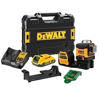 Imagen de DEWALT DCE089D1G18 QW Nivel Láser multilíneas verde 3 x 360, Incluye cargador y batería 18V 2Ah