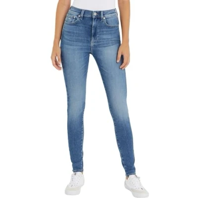 Imagen de Tommy Jeans Sylvia HGH SSKN BH1238 DW0DW17591 Pantalones de Mezclilla, Denim (Denim Medium), 25W / 34L para Mujer