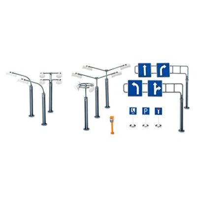 Imagen de siku 5594, Set de accesorios con señales carretera y farolas, Plástico, Multicolor, Versatilidad juego
